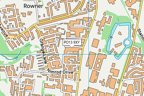 PO13 9XY map - OS VectorMap District (Ordnance Survey)