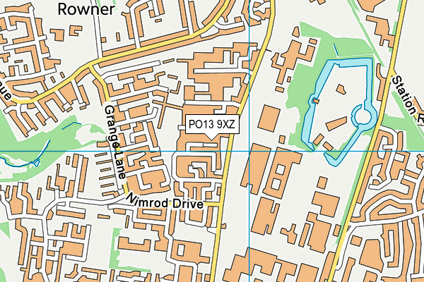 PO13 9XZ map - OS VectorMap District (Ordnance Survey)