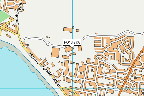 PO13 9YA map - OS VectorMap District (Ordnance Survey)