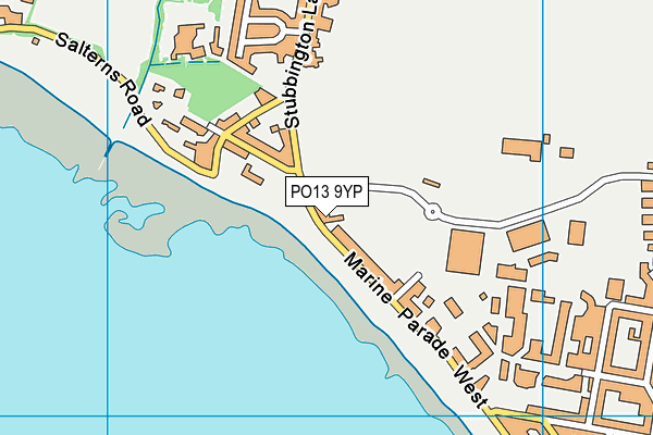 PO13 9YP map - OS VectorMap District (Ordnance Survey)