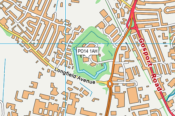 PO14 1AH map - OS VectorMap District (Ordnance Survey)