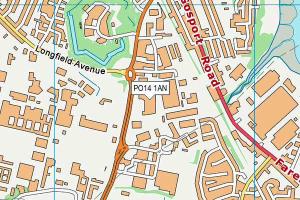 PO14 1AN map - OS VectorMap District (Ordnance Survey)