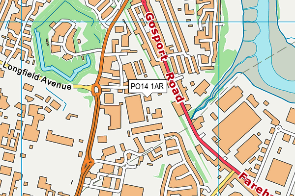 PO14 1AR map - OS VectorMap District (Ordnance Survey)