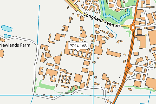 PO14 1AS map - OS VectorMap District (Ordnance Survey)