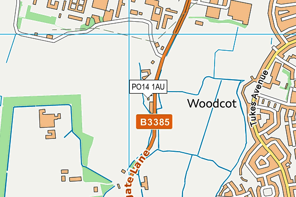 PO14 1AU map - OS VectorMap District (Ordnance Survey)