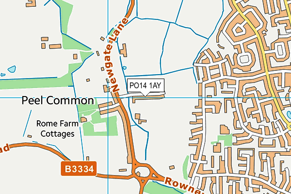 PO14 1AY map - OS VectorMap District (Ordnance Survey)