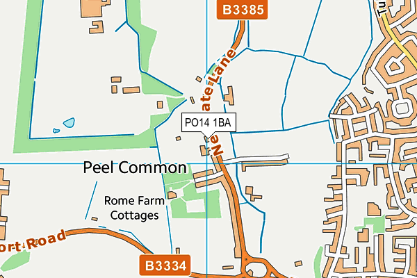 PO14 1BA map - OS VectorMap District (Ordnance Survey)