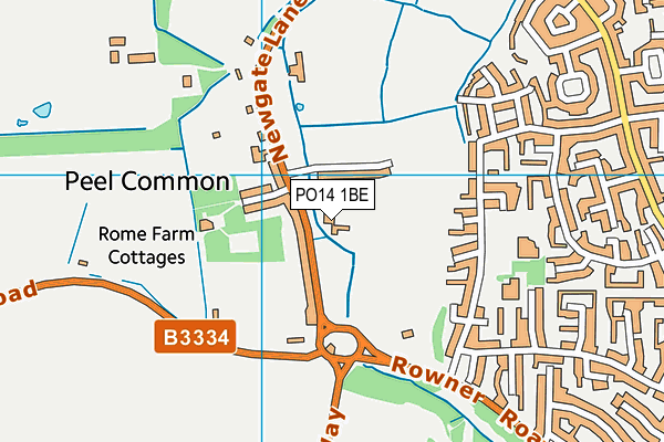 PO14 1BE map - OS VectorMap District (Ordnance Survey)