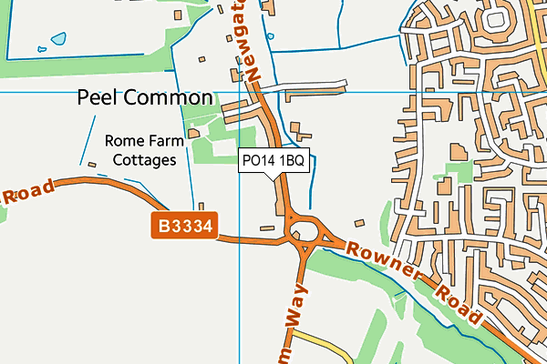 PO14 1BQ map - OS VectorMap District (Ordnance Survey)