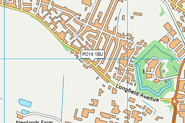 PO14 1BU map - OS VectorMap District (Ordnance Survey)