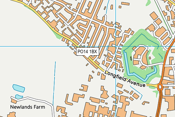 PO14 1BX map - OS VectorMap District (Ordnance Survey)