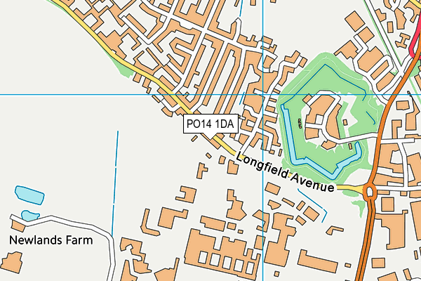 PO14 1DA map - OS VectorMap District (Ordnance Survey)