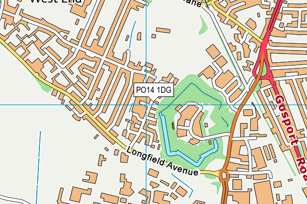 PO14 1DG map - OS VectorMap District (Ordnance Survey)