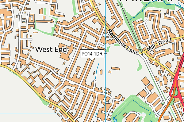 PO14 1DR map - OS VectorMap District (Ordnance Survey)