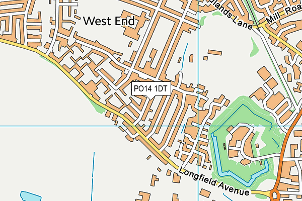 PO14 1DT map - OS VectorMap District (Ordnance Survey)