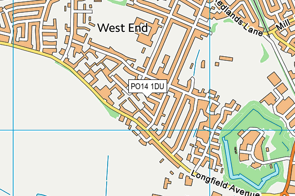 PO14 1DU map - OS VectorMap District (Ordnance Survey)