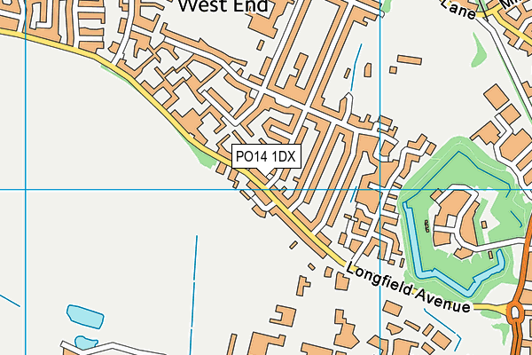 PO14 1DX map - OS VectorMap District (Ordnance Survey)