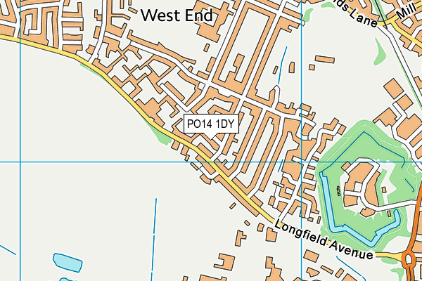PO14 1DY map - OS VectorMap District (Ordnance Survey)