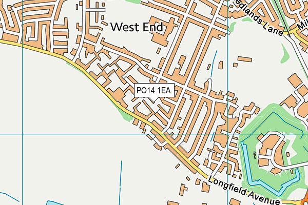 PO14 1EA map - OS VectorMap District (Ordnance Survey)