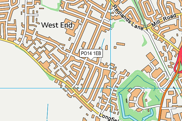 PO14 1EB map - OS VectorMap District (Ordnance Survey)