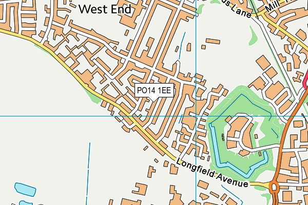 PO14 1EE map - OS VectorMap District (Ordnance Survey)