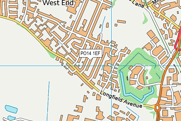 PO14 1EF map - OS VectorMap District (Ordnance Survey)