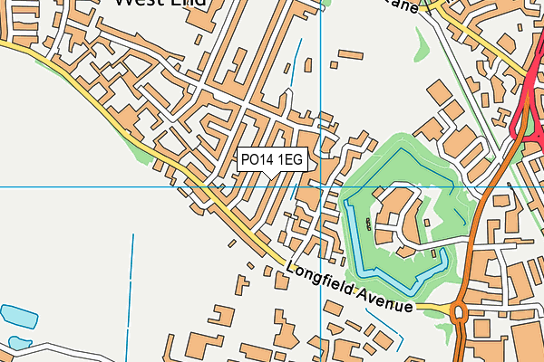 PO14 1EG map - OS VectorMap District (Ordnance Survey)
