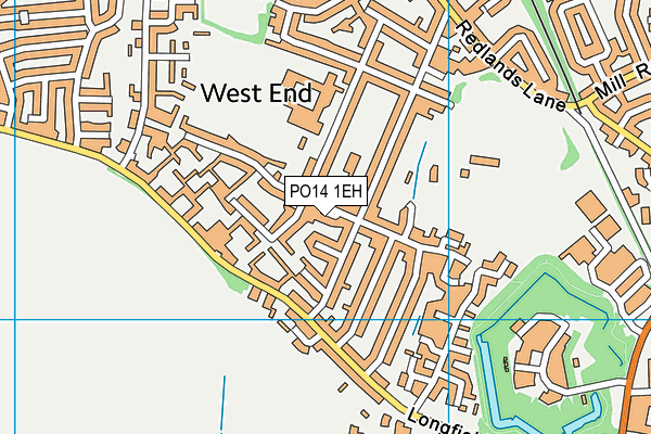 PO14 1EH map - OS VectorMap District (Ordnance Survey)