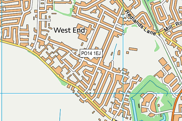 PO14 1EJ map - OS VectorMap District (Ordnance Survey)