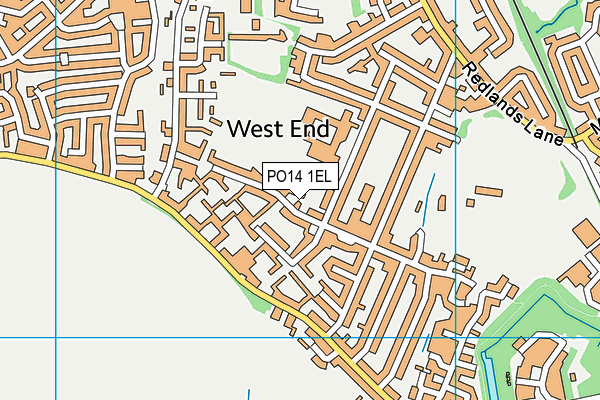 PO14 1EL map - OS VectorMap District (Ordnance Survey)