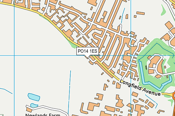 PO14 1ES map - OS VectorMap District (Ordnance Survey)