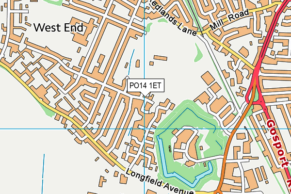PO14 1ET map - OS VectorMap District (Ordnance Survey)