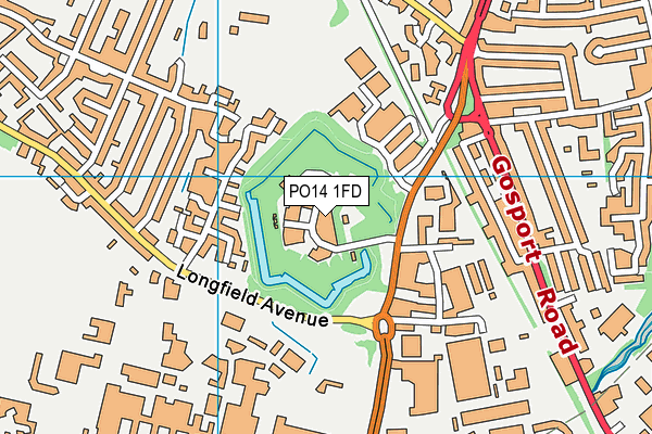 PO14 1FD map - OS VectorMap District (Ordnance Survey)