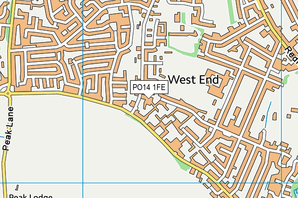 PO14 1FE map - OS VectorMap District (Ordnance Survey)