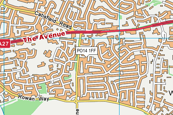 PO14 1FF map - OS VectorMap District (Ordnance Survey)