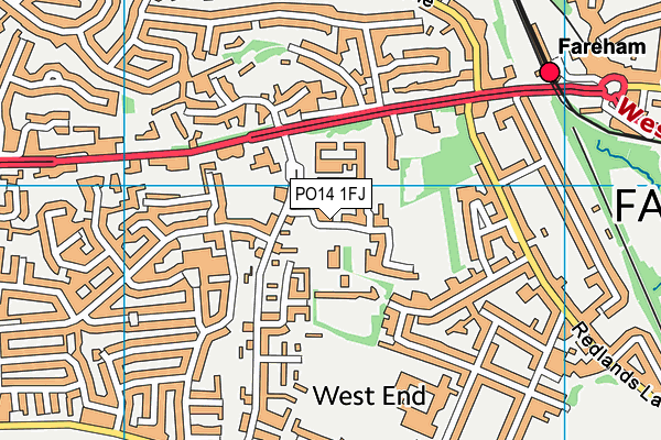 PO14 1FJ map - OS VectorMap District (Ordnance Survey)