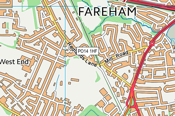 PO14 1HF map - OS VectorMap District (Ordnance Survey)