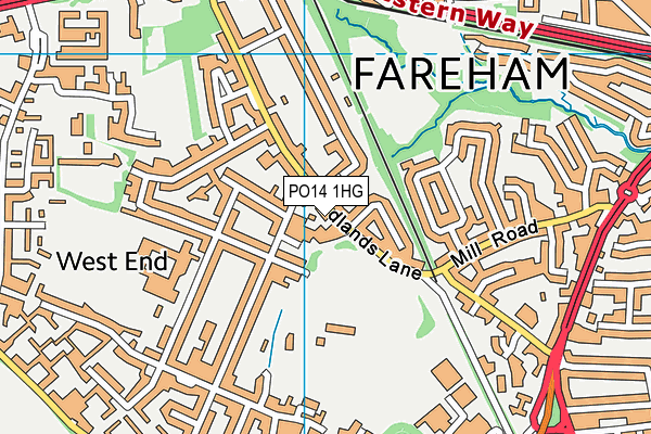 PO14 1HG map - OS VectorMap District (Ordnance Survey)
