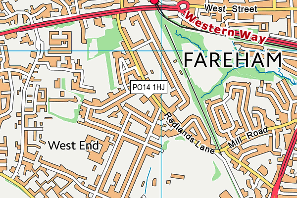 PO14 1HJ map - OS VectorMap District (Ordnance Survey)