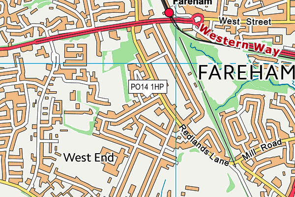 PO14 1HP map - OS VectorMap District (Ordnance Survey)