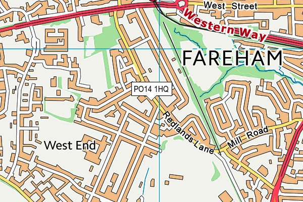 PO14 1HQ map - OS VectorMap District (Ordnance Survey)