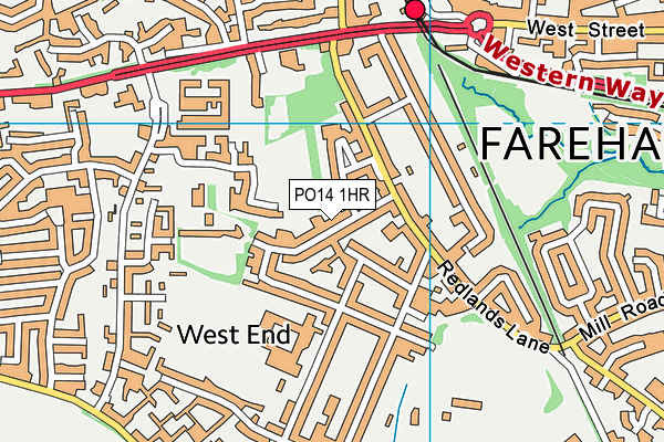 PO14 1HR map - OS VectorMap District (Ordnance Survey)