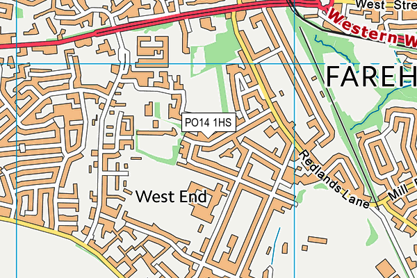 PO14 1HS map - OS VectorMap District (Ordnance Survey)