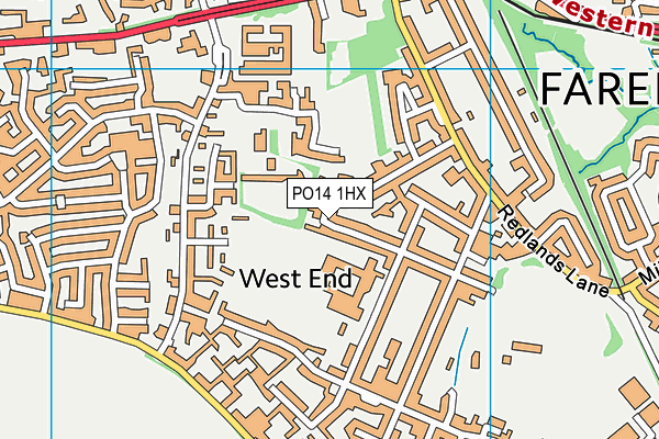 PO14 1HX map - OS VectorMap District (Ordnance Survey)