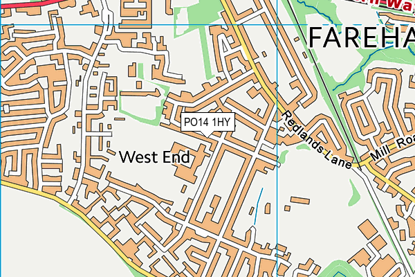 PO14 1HY map - OS VectorMap District (Ordnance Survey)