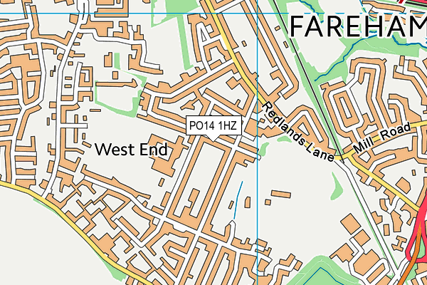 PO14 1HZ map - OS VectorMap District (Ordnance Survey)