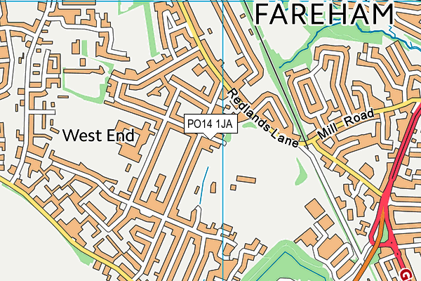 PO14 1JA map - OS VectorMap District (Ordnance Survey)