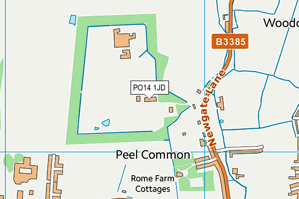 PO14 1JD map - OS VectorMap District (Ordnance Survey)