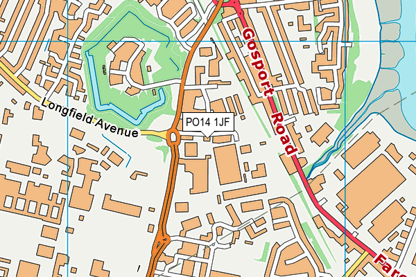 PO14 1JF map - OS VectorMap District (Ordnance Survey)