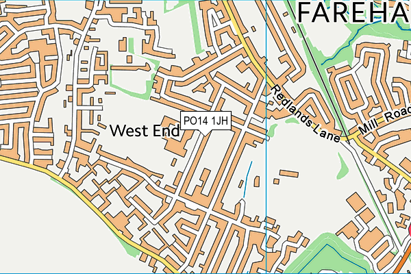 PO14 1JH map - OS VectorMap District (Ordnance Survey)